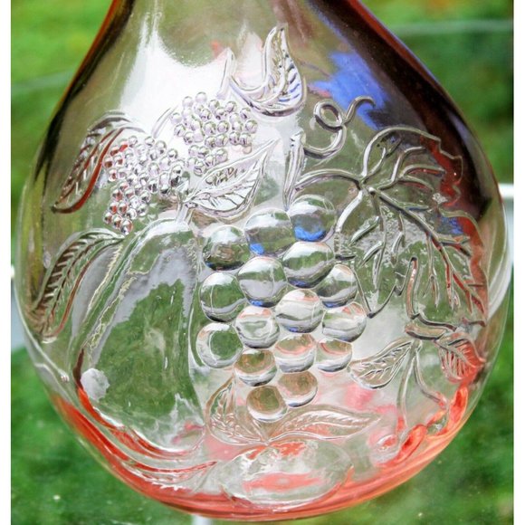 Jus de Fruits Casadis Milano Italy Pink Glass Bottle Decanter Stopper 1/2 Gallon - Picture 2 of 11